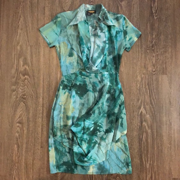 Vintage DIESEL 100% Silk Shift Dress - Picture 4 of 16